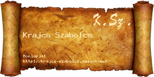 Krajcs Szabolcs névjegykártya