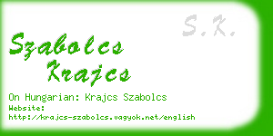 szabolcs krajcs business card